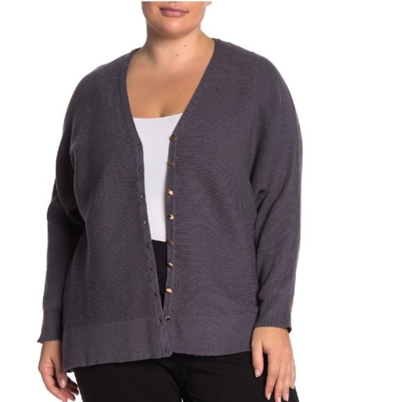 T Tahari Ottoman Rib Knit Cardigan (Plus Size) - Picture 1 of 3